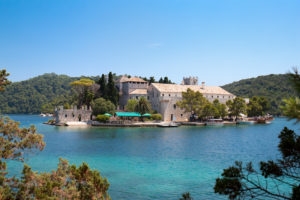 "St. Marija  monastery on litle island in national park Mljet, Croatia"